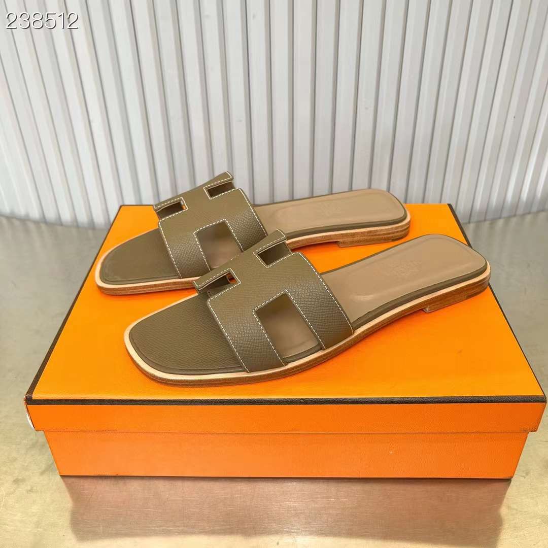 에르메스 EPSON 여성 오란 샌들 슬리퍼 수공작업